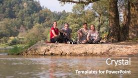  Presentation with hookah - PPT theme with sunny day while smoking hookah background and a coral colored foreground