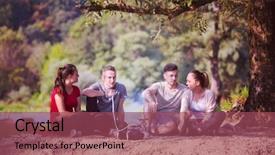  Presentation with friends - Colorful slides enhanced with sunny day while smoking hookah backdrop and a  colored foreground