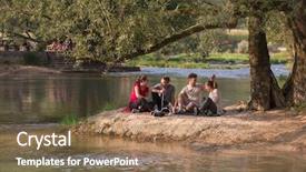  Presentation with hookah - PPT theme enhanced with sunny day while smoking hookah background and a coral colored foreground