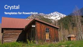  Presentation with crystal - Cool new slide deck with sunny day with a snow backdrop and a  colored foreground