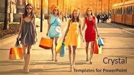  Presentation with clear sunny day rural landscape - Slide deck with travel shops - sunny day background and a yellow colored foreground