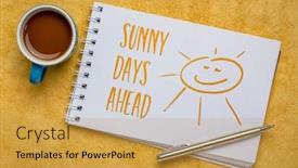  Presentation with positivity - PPT layouts having sunny-days-ahead-inspirational-note background and a yellow colored foreground