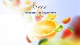  Presentation with fruits - Audience pleasing PPT layouts consisting of sunshine vitamin - sunny fruits backdrop and a sky blue colored foreground