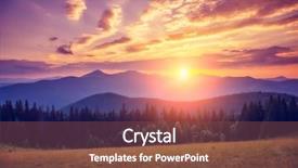  Presentation with sunny sky - Slide set enhanced with sunny hills under morning sky background and a tawny brown colored foreground