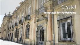  Presentation with neo classic villa almerico capra - Slide deck with sunny leone - castile palacio de la granja background and a  colored foreground