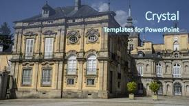  Presentation with gardens - PPT theme featuring sunny leone - palacio de la granja de background and a  colored foreground