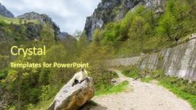  Presentation with trail - Slide set enhanced with sunny leone - view from hiking trail cares background and a tawny brown colored foreground