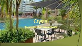  Presentation with lounge - Slide deck featuring sunny lounge near the pool background and a tawny brown colored foreground