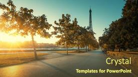  Presentation with eiffel tower paris france - Audience pleasing theme consisting of sunny-morning-and-eiffel-tower backdrop and a tawny brown colored foreground
