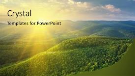  Presentation with mountain - Slide deck enhanced with sunny morning in mountain beautiful background and a blonde colored foreground