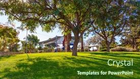  Presentation with mental - PPT theme enhanced with sunny-morning-in-shady-park background and a tawny brown colored foreground