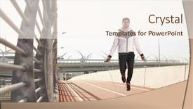  Presentation with environment - Presentation theme featuring sunny morning in urban environment background and a cream colored foreground