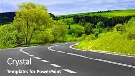  Presentation with travel - Cool new PPT layouts with sunny mountains - summer mountain travel backdrop and a gray colored foreground