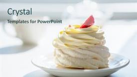  Presentation with tea cake - PPT theme enhanced with sunny room tea party background and a  colored foreground