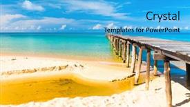  Presentation with serenity - Presentation design with sunny serenity calm meditation background and a teal colored foreground