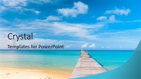  Presentation with contemplating - Colorful PPT theme enhanced with sunny serenity contemplating the sea backdrop and a light blue colored foreground