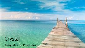  Presentation with peaceful serenity - Presentation theme consisting of sunny serenity path filled background and a seafoam green colored foreground