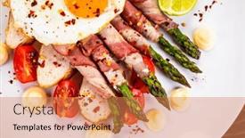  Presentation with bacon - Slides featuring sunny-side-up-egg background and a coral colored foreground