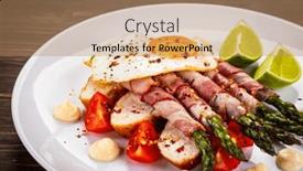  Presentation with asparagus - PPT layouts with sunny-side-up-egg background and a coral colored foreground