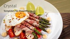  Presentation with asparagus - Slide deck enhanced with sunny-side-up-egg background and a yellow colored foreground