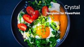  Presentation with spinach - Audience pleasing PPT layouts consisting of sunny-side-up-eggs backdrop and a black colored foreground