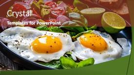  Presentation with red onion - Colorful PPT theme enhanced with sunny-side-up-eggs backdrop and a tawny brown colored foreground