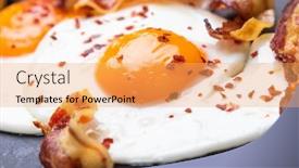  Presentation with bacon - Slide deck having sunny-side-up-fried-eggs background and a yellow colored foreground