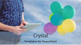  Presentation with glow - Audience pleasing slide deck consisting of sunny sky and balloon backdrop and a  colored foreground