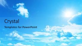  Presentation with white dove clouds - Colorful presentation enhanced with sunny sky background whith clouds backdrop and a  colored foreground