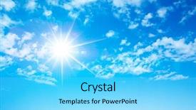  Presentation with sunny sky - Amazing slides having sunny sky background whith clouds backdrop and a  colored foreground