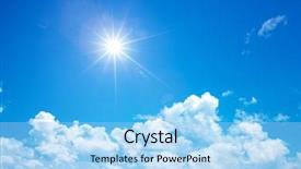  Presentation with white dove clouds - Cool new slides with sunny sky background whith clouds backdrop and a  colored foreground