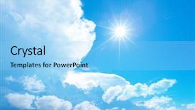  Presentation with white dove clouds - Audience pleasing slide deck consisting of sunny sky background whith clouds backdrop and a  colored foreground