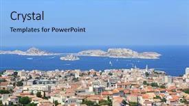  Presentation with sail - Cool new slides with sunny summer day in marseille backdrop and a light blue colored foreground