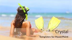  Presentation with maui - Slide set with sunny summer day on maui background and a coral colored foreground