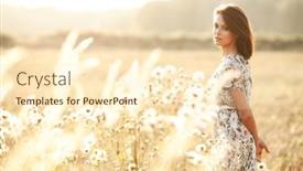  Presentation with beautiful midnight sun over - Presentation theme featuring sunny-summer-portrait background and a  colored foreground