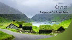  Presentation with beauty - Cool new slide deck with sunny-summer-view-of-traditional backdrop and a light blue colored foreground