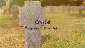  Presentation with stone cross - Slide set with sunny tomb with stone cross background and a coral colored foreground