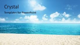  Presentation with sunny sky - Audience pleasing slides consisting of sunny tropical beach and perfect backdrop and a light blue colored foreground