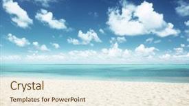  Presentation with sunny sky - Cool new slide deck with sunny tropical beach and perfect backdrop and a  colored foreground