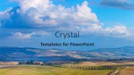  Presentation with weather - Beautiful slide set featuring sunny-tuscany-landscape-beautiful-hills backdrop and a teal colored foreground