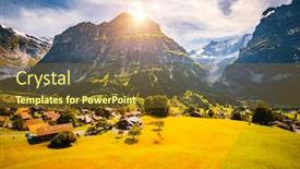  Presentation with alps - Presentation design featuring sunny-view-of-alpine-eiger background and a tawny brown colored foreground