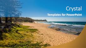  Presentation with queensland - PPT theme consisting of sunny view of shelly beach at caloundra sunshine coast queensland australia background and a teal colored foreground
