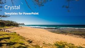  Presentation with queensland - Colorful PPT theme enhanced with sunny view of shelly beach at caloundra sunshine coast queensland australia backdrop and a teal colored foreground