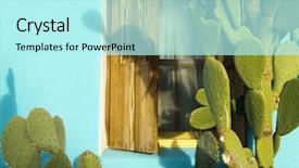  Presentation with architecture old - PPT theme featuring sunny warm climate with window background and a arctic colored foreground