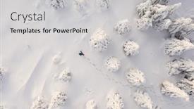  Presentation with landscape - Audience pleasing PPT layouts consisting of sunny-winter-landscape-with-man backdrop and a light gray colored foreground