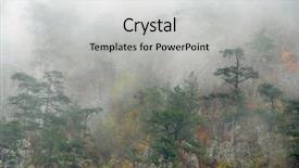  Presentation with forest - PPT layouts with sunrays mist - autumn forest landscape background and a light gray colored foreground