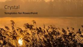  Presentation with czech republic - Presentation featuring sunrice-over-jaroslavice-pond-czech background and a gold colored foreground