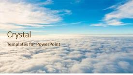  Presentation with sunrise - Slide deck having sunrise above clouds from airplane background and a lemonade colored foreground