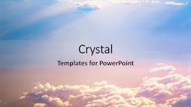  Presentation with light colors - Beautiful theme featuring sunrise above clouds backdrop and a light blue colored foreground