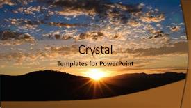  Presentation with sunrise - PPT theme with sunrise above park city background and a coral colored foreground